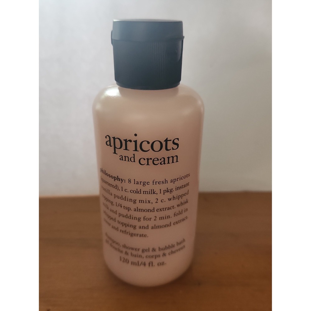Philosophy Apricots And Cream Shampoo Bubble Bath Shower Gel 4 fl oz